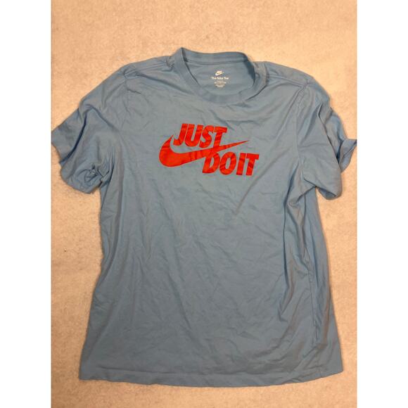 Nike Tee Men's XXL Big & Tall Light Blue Just Do It - Picture 1 of 4
